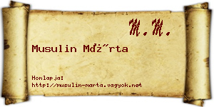 Musulin Márta névjegykártya