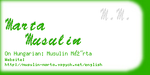 marta musulin business card